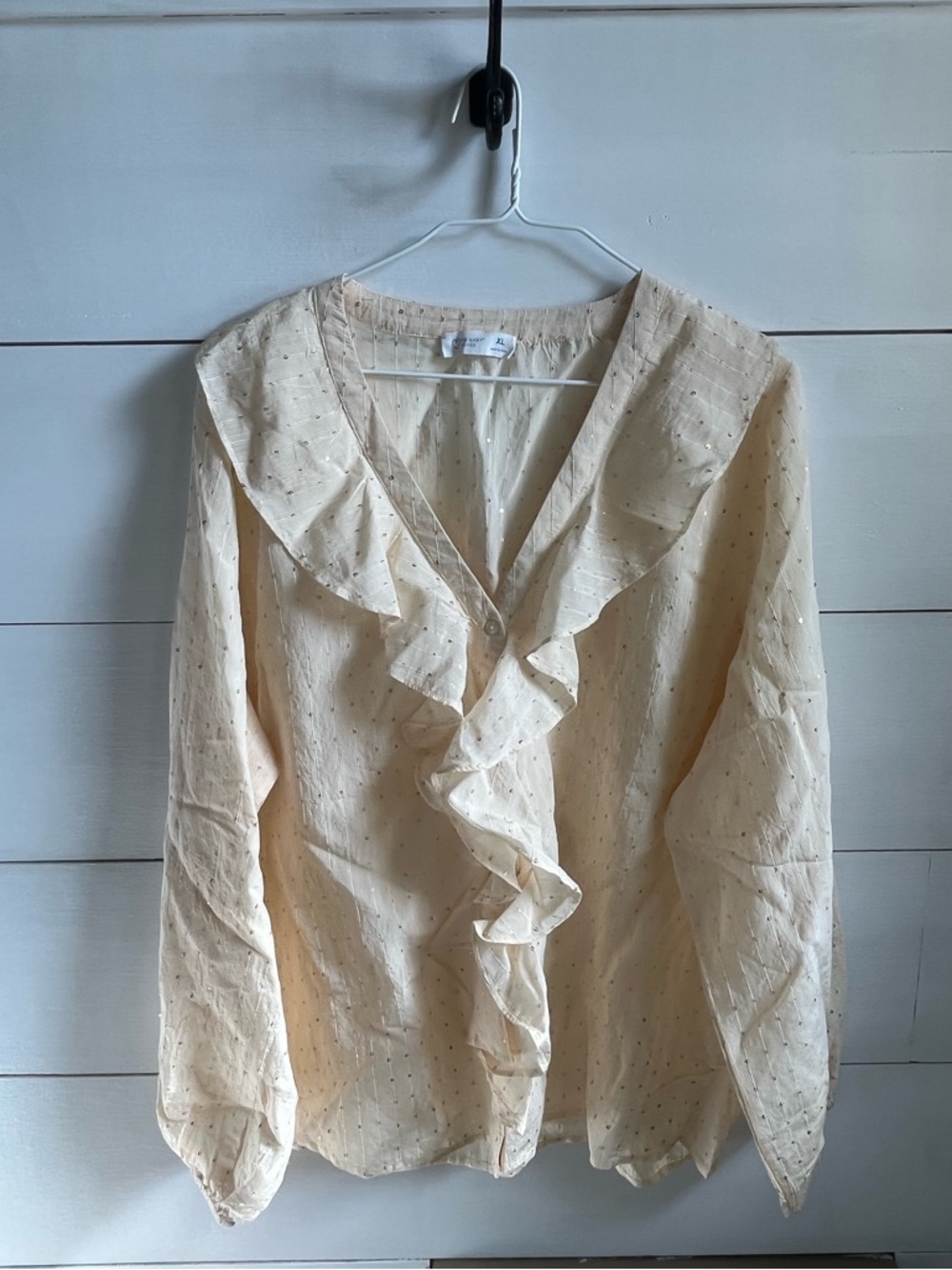 Primark Cream Ruffle V-Neck Blouse